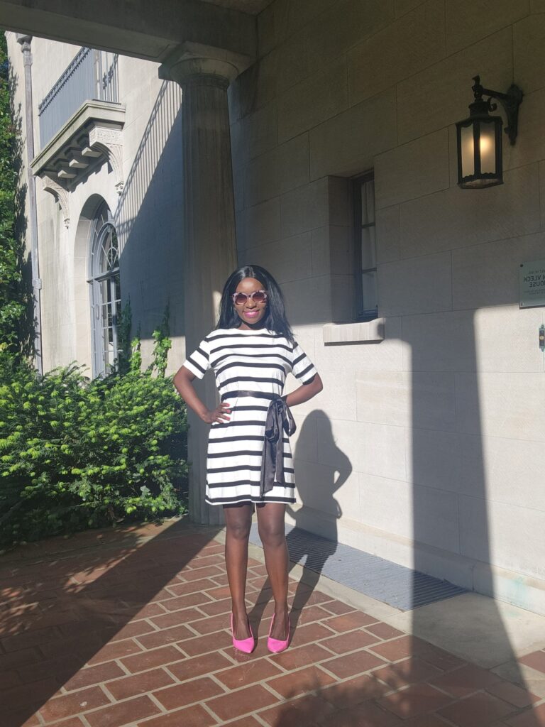 how to style a striped mini dress for women 